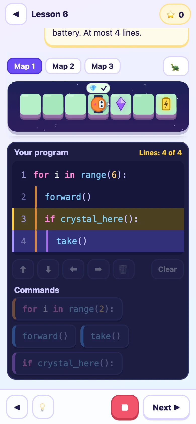 Code with Beep on a phone: one program tested on three maps