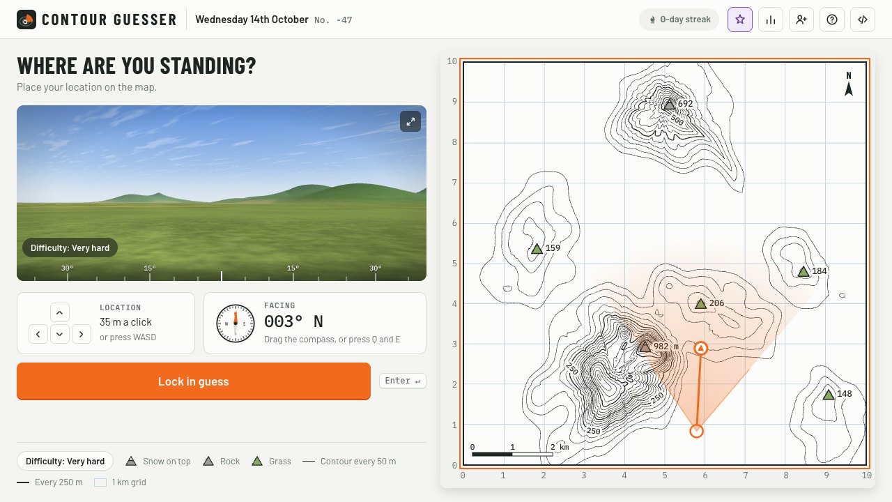 Contour Guesser: placing the person and choosing a direction