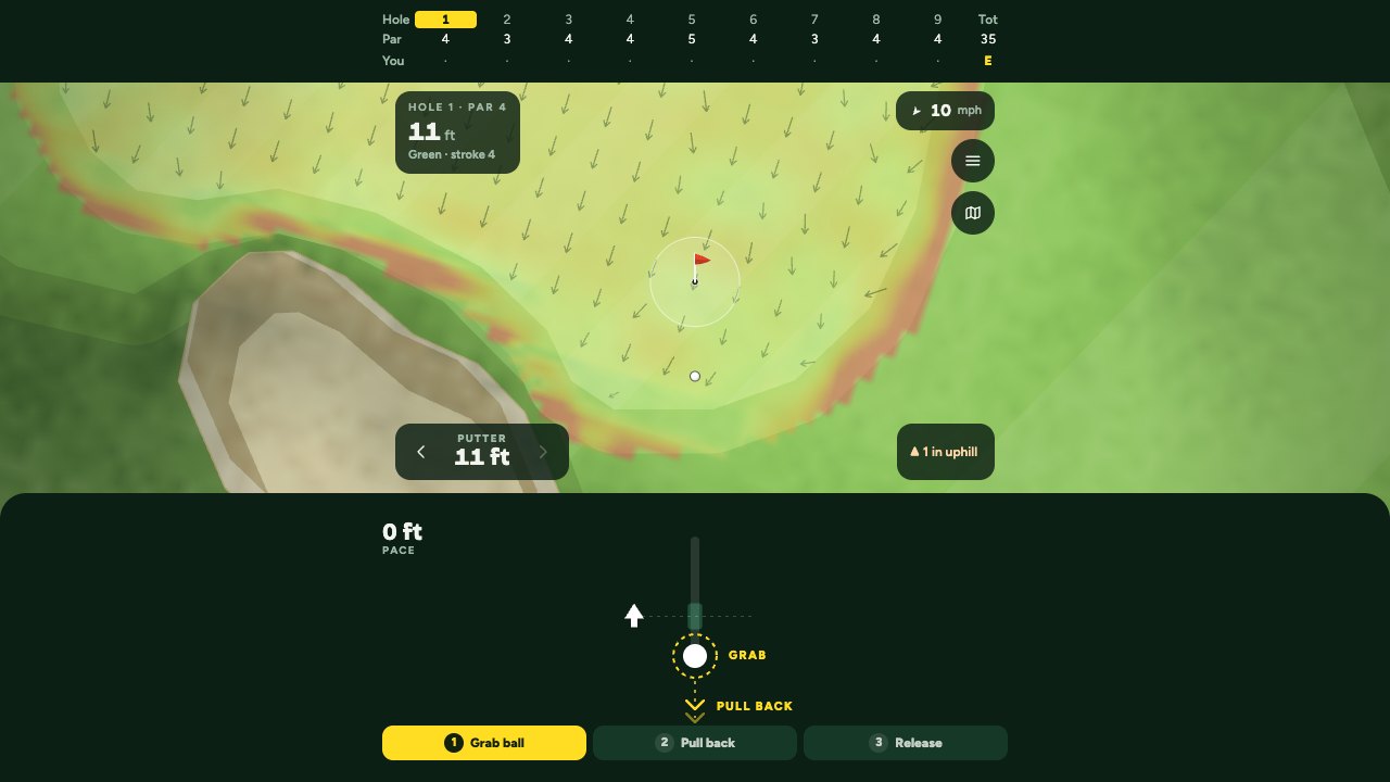 Daily 9: putting on the first green