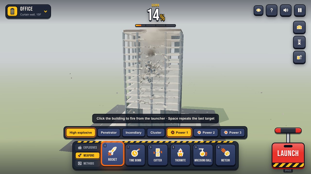 WARURU: rockets hitting the fifteen-storey office in Free Play